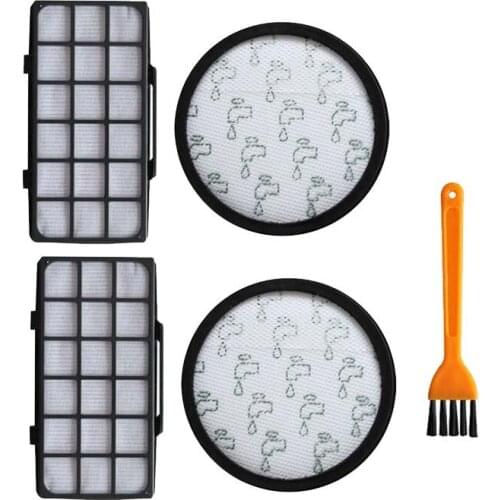 4 Pcs/Set Front Rear HEPA Filter Kit with Cleaning Brush for Rowenta RO7611 RO7623 RO7634 Vacuum Cleaner Parts