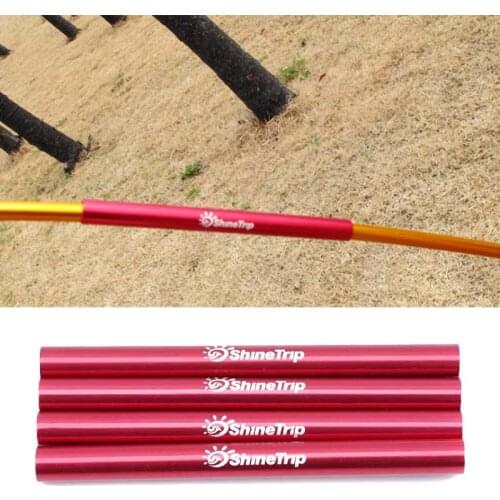 4pcs Durable Aluminium Alloy Tent Pole Repair Tube Single Rod Mending Pipe Emergency For Camping Hiking Awning Accessory Kit