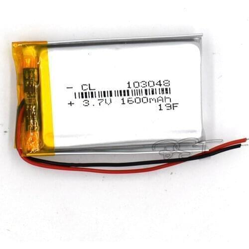 5Pcs Rechargeable Li-Polymer lithium battery 3.7V 103048 1600mAh Battery With PMC For Toy MP3 MP4 GPS Speaker LED Light Camera