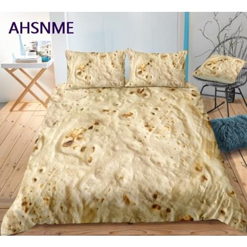 AHSNME Real 3D Pattern Vegetarianism Cover Set Polyester Cake Bedding Set Super King Queen Full Twin Size Bed Set