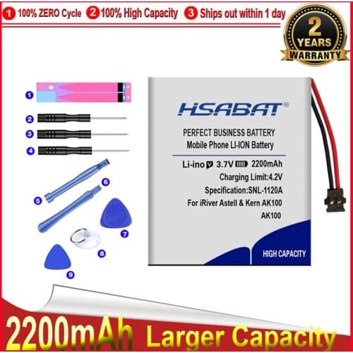 HSABAT 0 Cycle 2200mAh Battery for IRIVER Astell & Kern AK100 Player Replacement Accumulator
