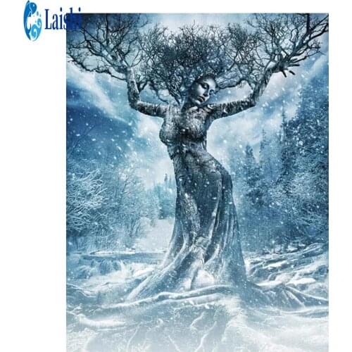 DIY Diamond Painting Snow Mountain Girl Full Square/Round Drill 5D Diamond Embroidery Sale Diamond Picture of Rhinestones