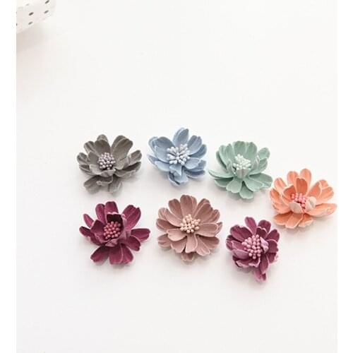 35mm velvet fabric flower Headwear Material daisy DIY Hair-bow for hair decoration Sewing Accessories