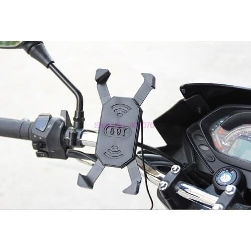 By DHL or Fedex 100pcs Motorcycle USB Charger 12-30V Universal Motorbike Phone GPS Bracket Holder Mount Clamp For Honda Suzuki