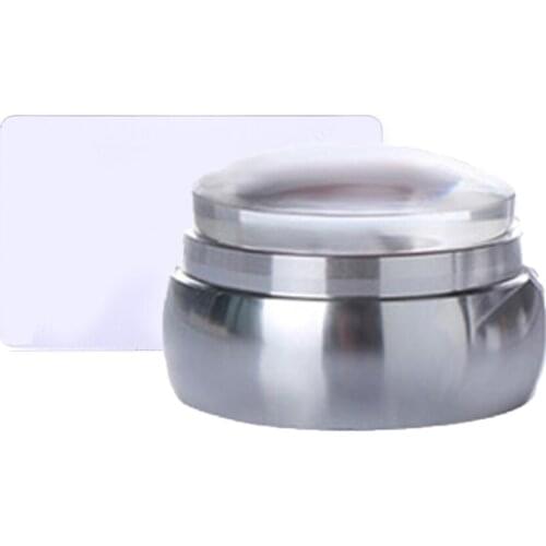 Hot Sale 3.5CM Clear Jelly Silicone Stamper Set Nail Art Stamper with Scraper Nail Stamping Tools