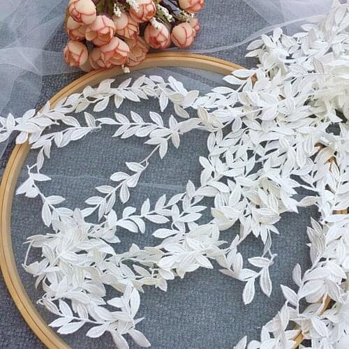 Leaf Lace Trim Ribbon Wedding Veil Lace Applique Dress Gown Sew Patch DIY Craft