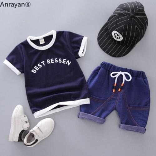 Summer Baby Girls Boys Clothing Toddler Casual Fashion Letter Clothes Suits T Shirt Strap Shorts 2Pcs/Sets Kids Children Costume