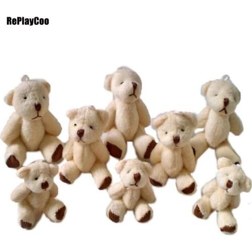 20pcs/lot Mini Teddy Bear Stuffed Plush Toys 4.5cm Small Bear Stuffed Toys pelucia Pendant Kids Birthday Gift Party Decor 098