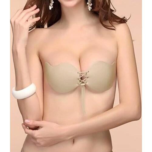 Fashion Invisible Bra Women Underwear Self Adhesive Strapless Bandage Blackless Solid Bra Stick Gel Silicone Push Up Bras