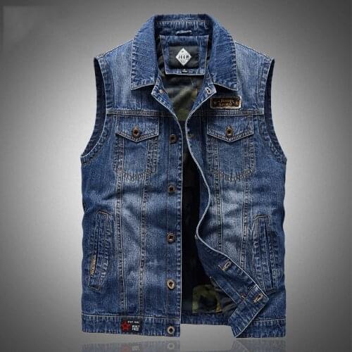 New Brand Spring Autumn Denim Vest Men Korean Fashion Sleeveless Jacket Men Large Size M-4XL 98%cotton Waistcoat Gilet Homme