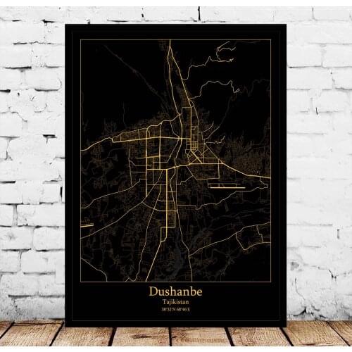 Dushanbe Tajikistan Map Poster