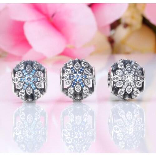 Authentic 925 Sterling Silver Beads Creative Sky Fashionable Snowflake Beads Fit Original Pandora Bracelet For Women Diy Jewelry