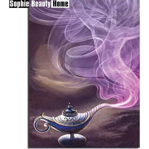 Full Drill 5D DIY Diamond Painting Aladdin and Magic Lamp Diamond Embroidery Cross Stitch Rhinestone Mosaic Patterns 060414