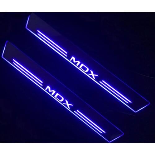 Welcome Pedal Lights For Acura MDX 2014 - 2016 2017 2018 2019 Pedal car Door Sill Pathway Lamps led thresholds scuff plates auto