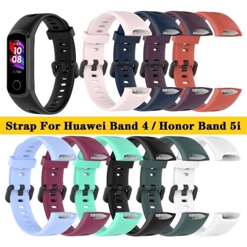 Silicone Strap for Huawei Band 4 Colorful Sport Wrist Strap for Honor Band 5i Replacement Band Bracelet Wristband Accessories