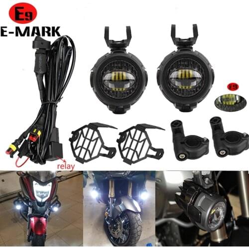 Motorcycle LED Fog Lights Safety Driving Lamp With Bike Auxiliary Accessories Guards & Wiring Harness For BMW R1200GS ADV F800GS