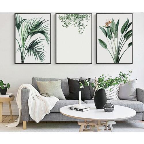 Fresh Simple Green Plant Leaves A2 A3 A4 Canvas Painting Art Abstract Print Poster Picture Wall Living Room Office Home Decor