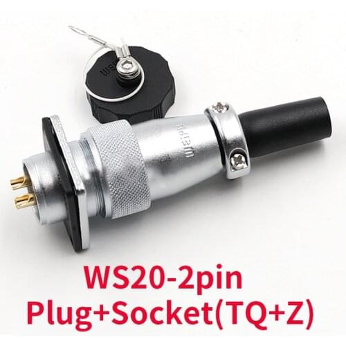 WS20 Connectors 2 pin,High Voltage Connector Plug Socket, Industrial Power Connector , Waterproof, Shockproof, IP68