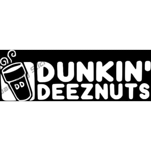 Dunkin' Deeznuts Funny Car Sticker Laptop Truck Window Vinyl Decal Bumper Camper Yacht JDM Refit Decor Car Accessories PVC13x5cm