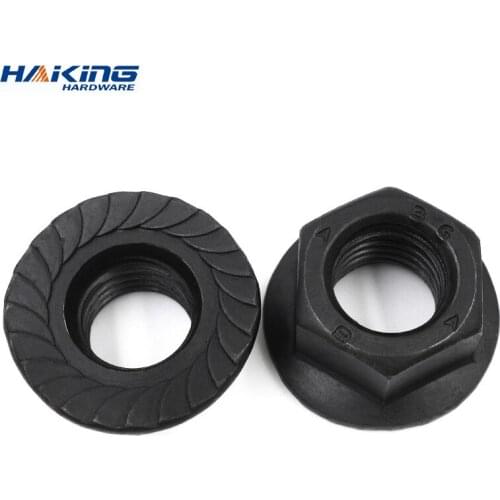 2-10pc M3 M4 M5 M6 M8 M10 M12 High Quality Black A2-70 304 Stainless Steel Hex Head Serrated Spinlock Flange Nut Locknut DIN6923