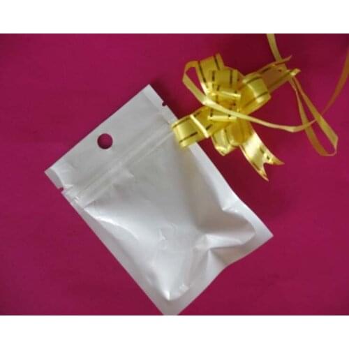 200 pcs/lot (12*7.5cm) Resealable Plastic Clear White Retail Zipper Packing Bags with Hang Hole Zip Lock Storage Package Bags