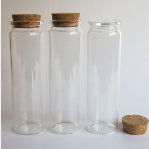 360 x 90ml Clear Glass Bottle with Wood Cork 3oz Cork Stoppers Empty Corked Glass Jar 90cc Glass Container with Soft Cork