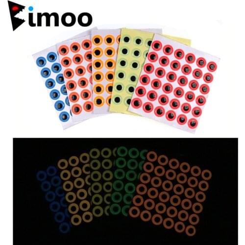 Bimoo 50PCS Luminous Fishing Lure Eyes 3D Simulation Fly Fishing Minnow Artificial Fish Eyes Orange Blue Green 3mm/4mm/5mm etc