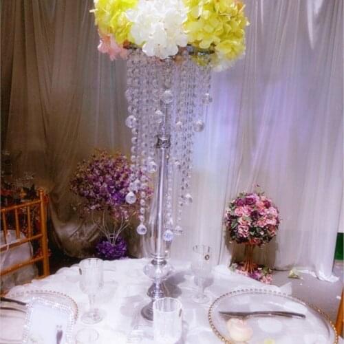 70cm Crystal Table Centerpiece Flower Stand Wedding Decoration