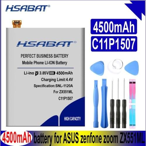 HSABAT 4500mAh C11P1507 Battery for ASUS zenfone zoom ZX551ML Z00XS ZX551 Z00XSB