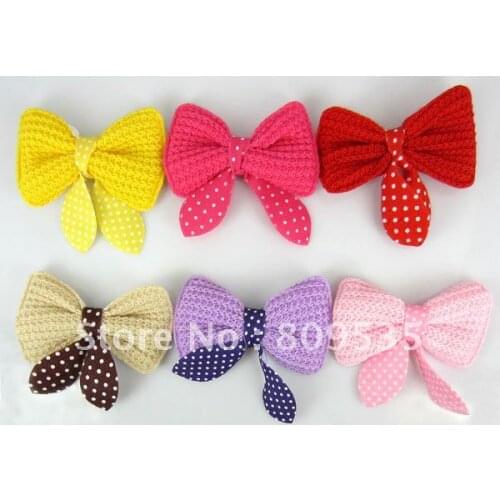 Free Shipping 120pcs Mixed Flower Ribbon Hair Bows Wedding Appliques Craft For Scrapbooking