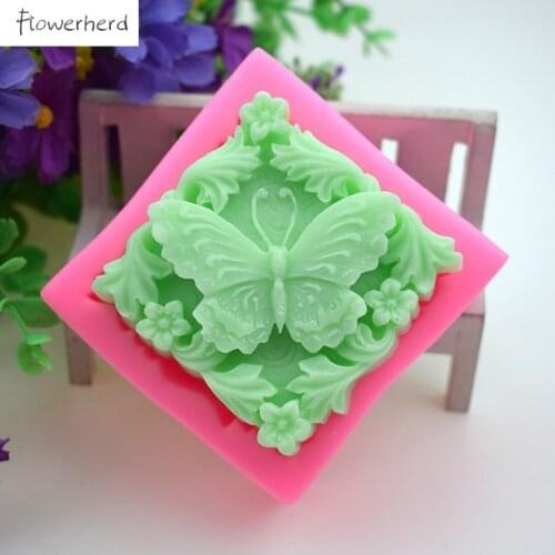 Flower Butterfly Silicone Mold 3D DIY Handmade Soap Molds Fondant Cake Baking Decoration Clay Epoxy