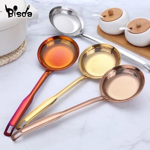Oil Skimmer Dumplings Frying Filter Pot Strainer Colander Stainless Steel 4 Colors Hot Pot Colander and Strainers Kitchen Tools