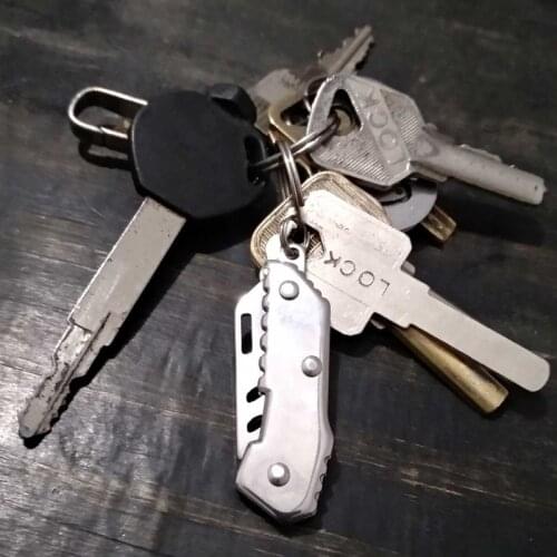 Mini Multi-function Folding Knife Stainless Steel Self-defense Pocket Tool Outdoor Camping Portable Knife with Keychain