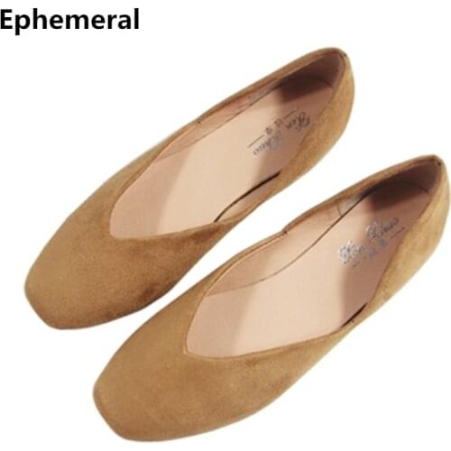 Lady Simple Mocassim Feminino Sapatos Plus Size 44 3 TPR Flats Pointed Toe Soft Sole Cover Heel Loafers Summer Breathable Flock