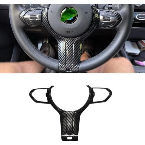 For BMW F Chassis F06 F10 F11 F12 F15 F16 F20 F21 F22 F23 F30 F32 F34 ABS Carbon Texture Car Interior Steering Wheel Cover Trim