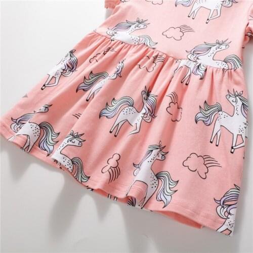 New Summer Kid Girls Dress Unicorn Floral Sweet Leader Girl Princess Dress Children Party Suits Costume Children Clothing Casual
