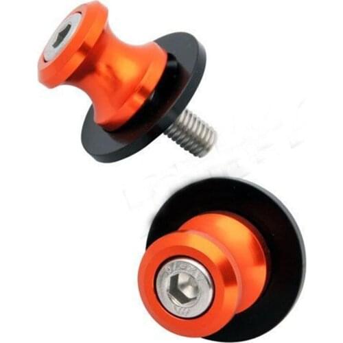 Orange 10MM CNC Aluminum Motorcycle Swingarm Sliders Spools Fit For ZX6RR/ZZR 1400/ZX14R