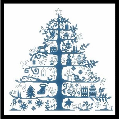 Christmas tree cross stitch package simple plant 18ct 14ct 11ct cloth cotton thread embroidery DIY handmade needlework