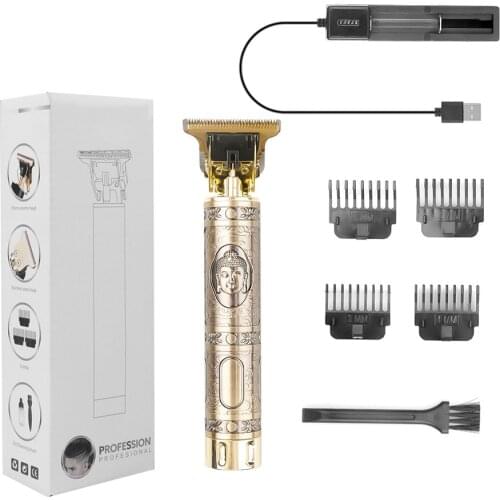 Protable Rechargeable Hair Clipper Electric Hair Trimmer 0 Bits Cordless Shaver Barber Men Hair Cutting Machine 4 Limit Combs