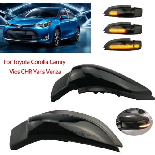 2Pcs Turn Signal For TOYOTA Yaris XP130 Auris E180 Camry XV5 Corolla Prius Verso Car LED Dynamic Rearview Mirror Indicator Light