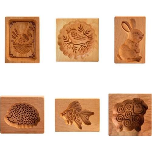 Animal Carving Moon Cake Mould Reusable Cookie Mold For Mid-Autumn Festival 3D Cake Embossing Baking Kitchen Supplies Cake Decor