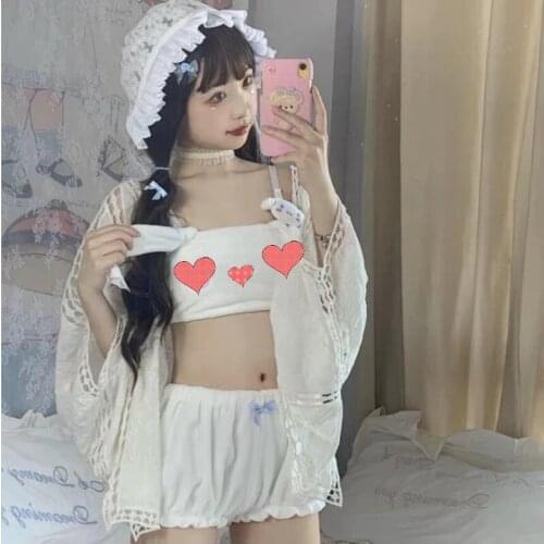 Pink Bugs Bunny Printing Indoor Clothing Home Suit Sleepwear Woman Pijama Mujer Femme Two Piece Set Winter Pajamas