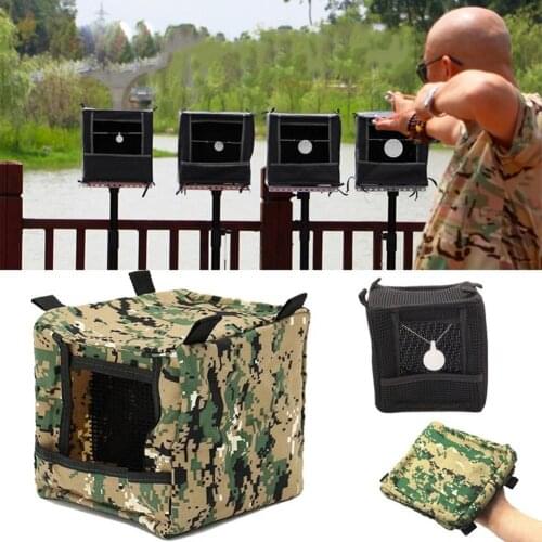 Foldable Catapult-Target Cloth Box Slingshot Practice Shooting Training Box Archery Hunting Box Holder Camouflage Slingshot Box