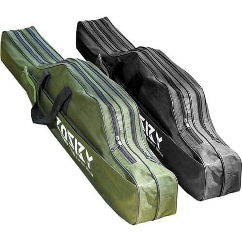 Fishing Rod Storage Bag Oxford Cloth Foldable Multi-Purpose Portable 1/2/3 Layer Large Capacity Black/Green