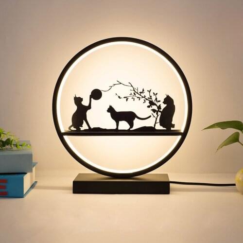 Cats LED Dimmable Table Lamps Nordic Modern Home Decoration Eye-care Desk Lamp Bedroom Nightstand Study Reading Lamp