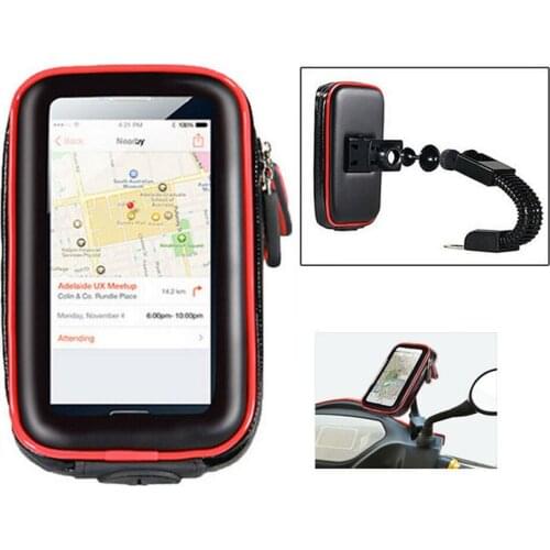 Upgrade New Waterproof Motorcycle Bike Scooter Mobile Phone Holder Bag Case for iPhone Xs Max GPS Support 6.5 inch Bicycle Stand