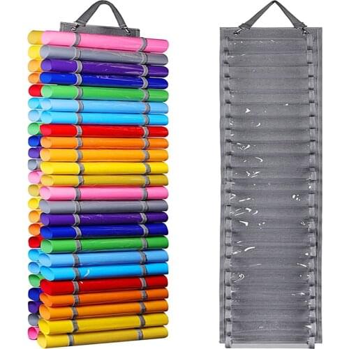 48 Hole Vinyl DIY Transparent Heat Transfer Film Roll Storage Hanging Bag Clear Heat Press HTV Cutter Films Organizer Package