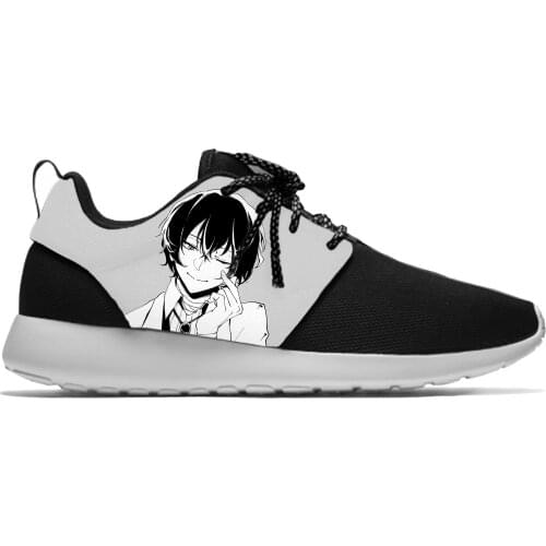 Japanese Anime Manga Bungo Stray Dogs Dazai Osamu Sport Running Shoes Casual Breathable Lightweight 3D Print Men Women Sneakers