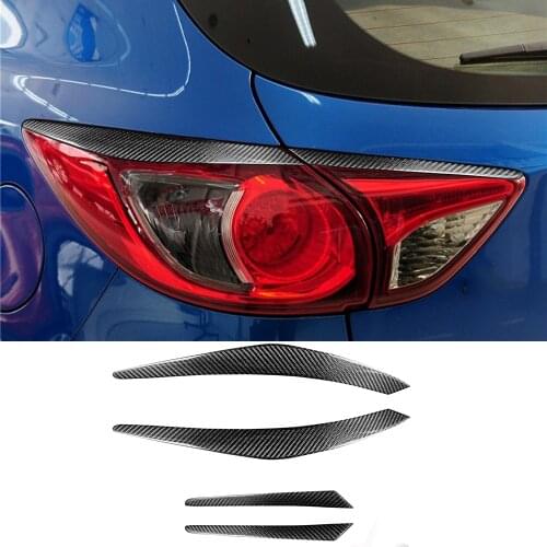 Real Carbon Fiber Rear Tail Light Eyebrow Eyelids Decoration Cover for Mazda CX-5 CX5 2012-2017 Exterior Assessoires