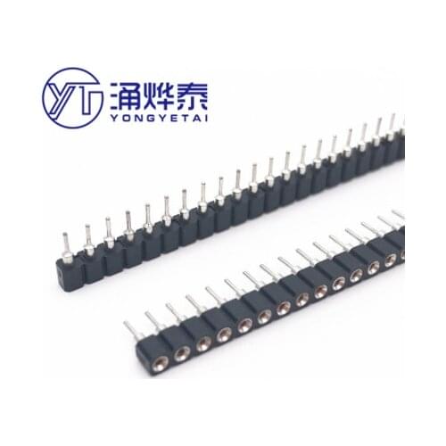 10PCS 2.54mm Round Female Header tin Single Row 40Pin, 0.1" Hole Female Header 2.54mm 1x40P Round Pin Connector S